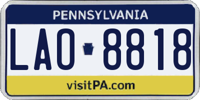 PA license plate LAO8818