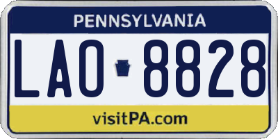 PA license plate LAO8828