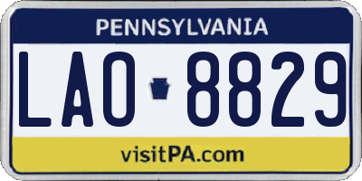PA license plate LAO8829