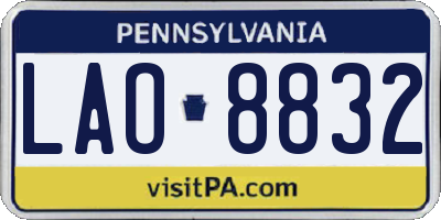 PA license plate LAO8832