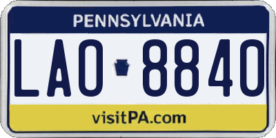 PA license plate LAO8840