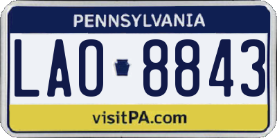 PA license plate LAO8843