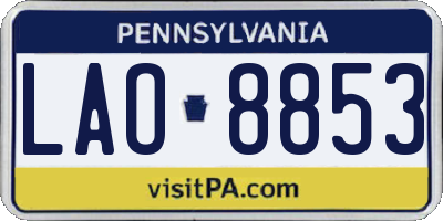 PA license plate LAO8853
