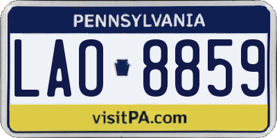 PA license plate LAO8859