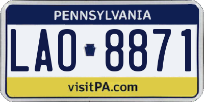 PA license plate LAO8871