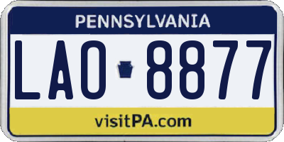 PA license plate LAO8877