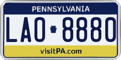 PA license plate LAO8880