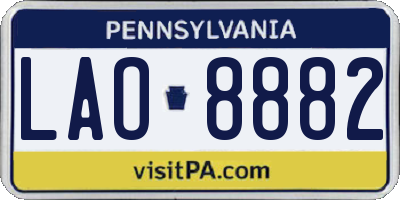 PA license plate LAO8882