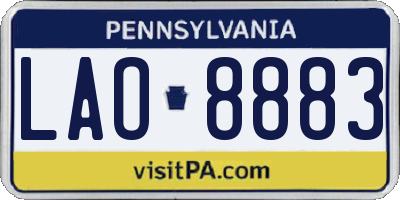 PA license plate LAO8883