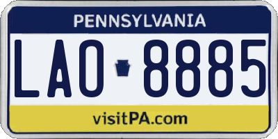 PA license plate LAO8885