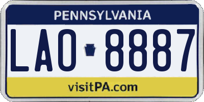 PA license plate LAO8887