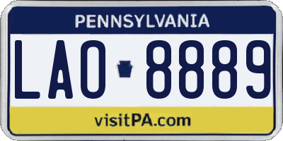 PA license plate LAO8889