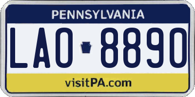 PA license plate LAO8890