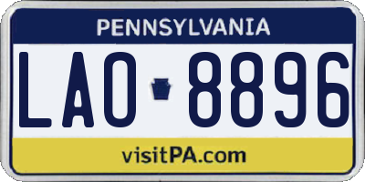 PA license plate LAO8896
