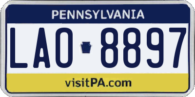 PA license plate LAO8897
