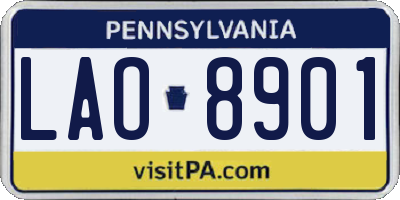 PA license plate LAO8901