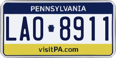 PA license plate LAO8911
