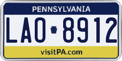 PA license plate LAO8912