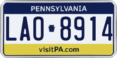 PA license plate LAO8914