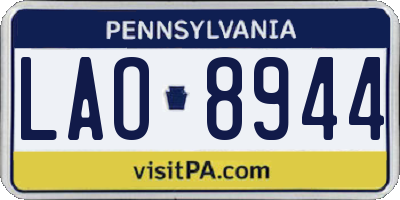 PA license plate LAO8944