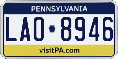 PA license plate LAO8946