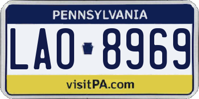 PA license plate LAO8969