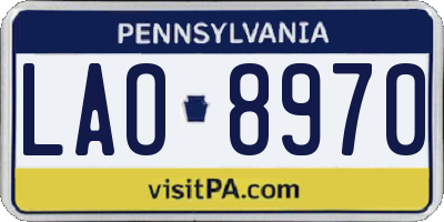 PA license plate LAO8970