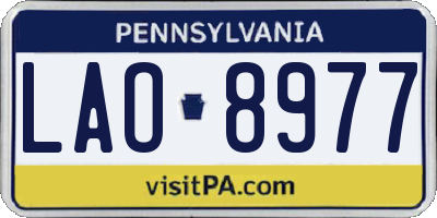 PA license plate LAO8977