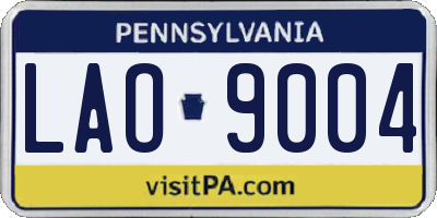 PA license plate LAO9004