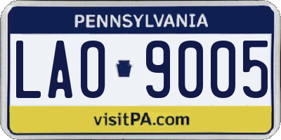 PA license plate LAO9005