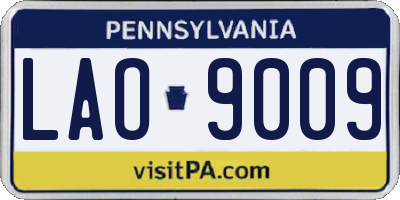 PA license plate LAO9009