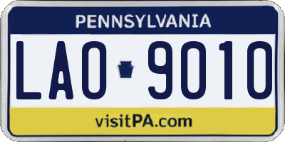 PA license plate LAO9010