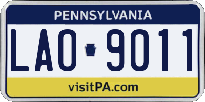 PA license plate LAO9011