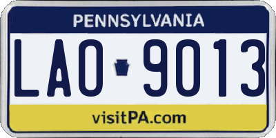 PA license plate LAO9013