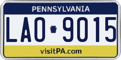 PA license plate LAO9015