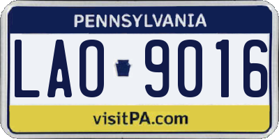 PA license plate LAO9016