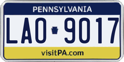 PA license plate LAO9017