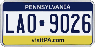 PA license plate LAO9026