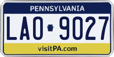 PA license plate LAO9027