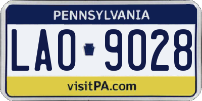 PA license plate LAO9028
