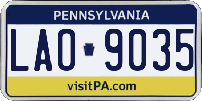 PA license plate LAO9035