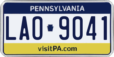 PA license plate LAO9041