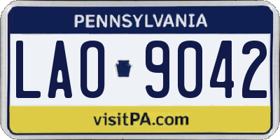 PA license plate LAO9042