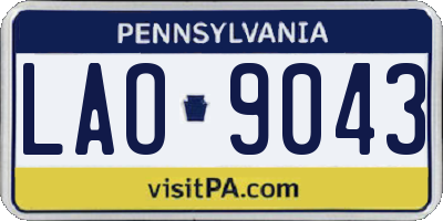 PA license plate LAO9043