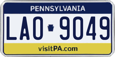 PA license plate LAO9049