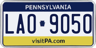 PA license plate LAO9050