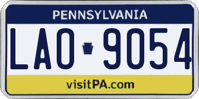 PA license plate LAO9054