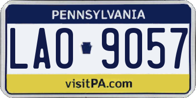 PA license plate LAO9057