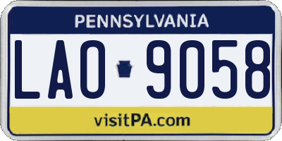 PA license plate LAO9058