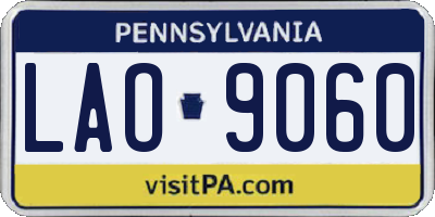 PA license plate LAO9060
